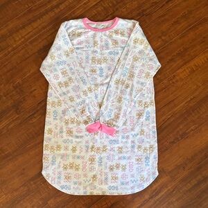Girls' White Nightgown with Pink Trim and Teddy Print Carters brand from the 90s